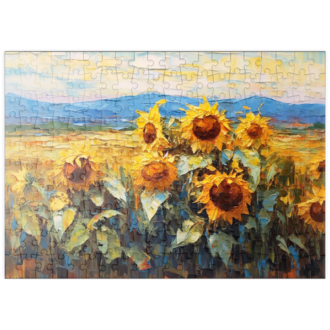 puzzleplate Golden Sunflowers in Summer Fields 200 Puzzle