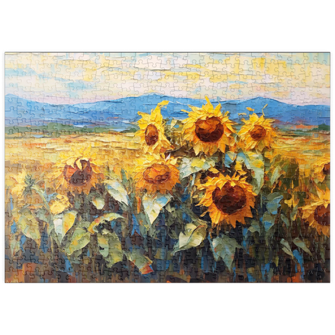 puzzleplate Golden Sunflowers in Summer Fields 500 Puzzle