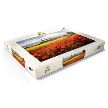 Poppy Fields in Tuscan Countryside 100 Puzzle Schachtel Ansicht1
