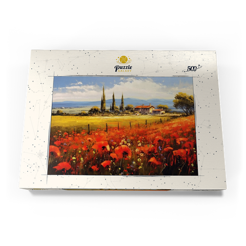 Poppy Fields in Tuscan Countryside 500 Puzzle Schachtel Ansicht3