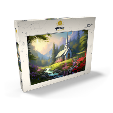 Charming Church in a Mountain Valley 100 Puzzle Schachtel Ansicht2