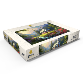 Darstellung des Puzzle Motivs Charmante Kirche in einem Bergtal - Puzzleteile: 500