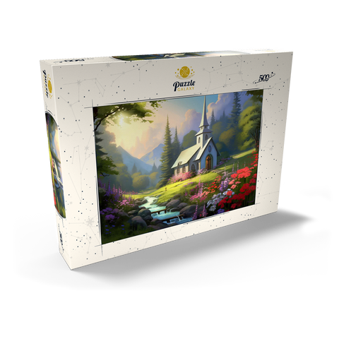 Charming Church in a Mountain Valley 500 Puzzle Schachtel Ansicht2
