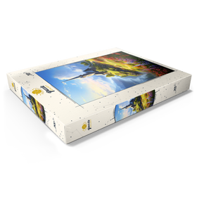 Darstellung des Puzzle Motivs Kapelle auf dem Hügel mit Bergblick - Puzzleteile: 200