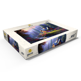 Darstellung des Puzzle Motivs Steinkapelle in stiller Waldlichtung - Puzzleteile: 1000