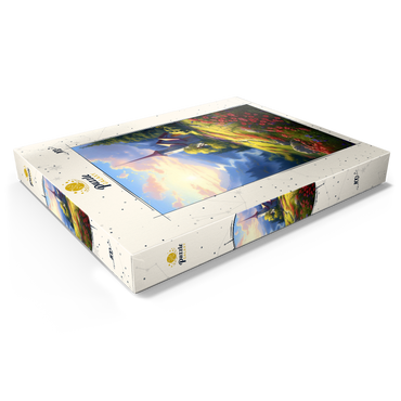 Mountain Chapel with Vibrant Meadow 100 Puzzle Schachtel Ansicht1