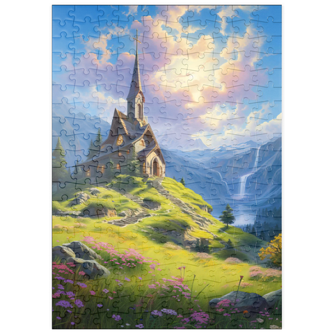 puzzleplate Chapel on a Sunlit Mountain 200 Puzzle