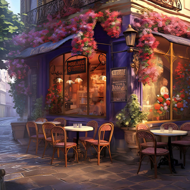 Charming Parisian Café Corner 1000 Puzzle 3D Modell