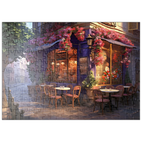 Darstellung des Puzzle-Motivs Charmantes Pariser Eck-Café – Puzzleteile: 200