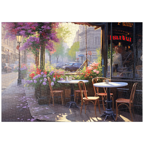 puzzleplate Parisian Sidewalk Café in Bloom 1000 Puzzle