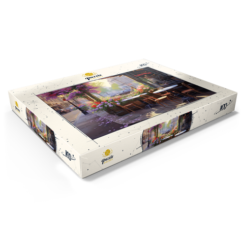 Parisian Sidewalk Café in Bloom 100 Puzzle Schachtel Ansicht1