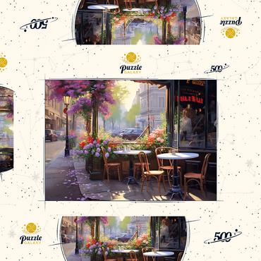 Parisian Sidewalk Café in Bloom 500 Puzzle Schachtel 3D Modell
