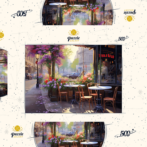 Parisian Sidewalk Café in Bloom 500 Puzzle Schachtel 3D Modell