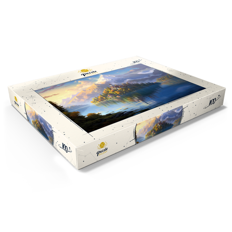 Lake Bled Island and Alpine Peaks 100 Puzzle Schachtel Ansicht1