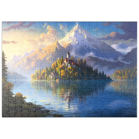 puzzleplate Lake Bled Island and Alpine Peaks 200 Puzzle