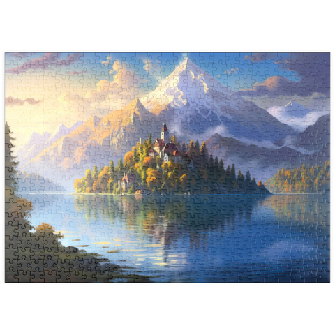 puzzleplate Lake Bled Island and Alpine Peaks 500 Puzzle