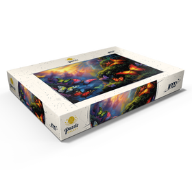 Alternative Darstellung des Puzzle-Motivs Bunte Schmetterlinge im Zauberwald – Puzzleteile: 1000