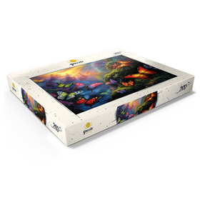 Alternative Darstellung des Puzzle-Motivs Bunte Schmetterlinge im Zauberwald – Puzzleteile: 200