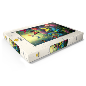Darstellung des Puzzle Motivs Schmetterlinge im blühenden Zaubergarten - Puzzleteile: 200