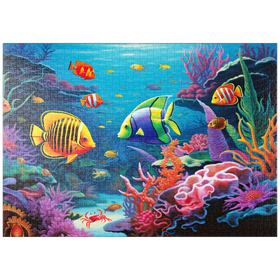 Darstellung des Puzzle Motivs Lebendige tropische Korallenriff-Szene - Puzzleteile: 1000