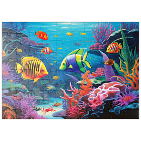 Darstellung des Puzzle Motivs Lebendige tropische Korallenriff-Szene - Puzzleteile: 100