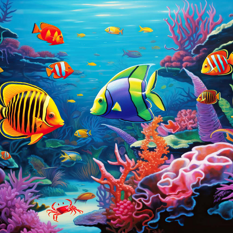 Vibrant Tropical Coral Reef Scene 500 Puzzle 3D Modell