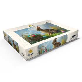 Alternative Darstellung des Puzzle-Motivs Osterhase mit bunten Eiern – Puzzleteile: 1000