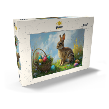 Darstellung des Puzzle Motivs Easter Bunny with Colorful Eggs 1000 Puzzle Schachtel Ansicht2