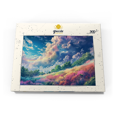 Vibrant Meadow Under Rainbow Clouds 200 Puzzle Schachtel Ansicht3