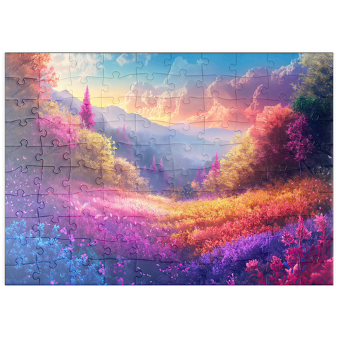 puzzleplate Vivid Rainbow Forest Valley 100 Puzzle