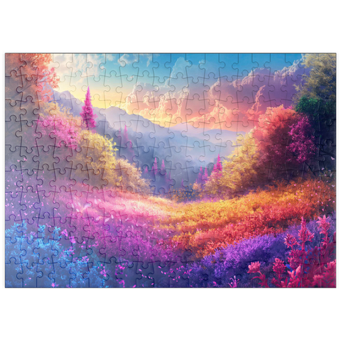 puzzleplate Vivid Rainbow Forest Valley 200 Puzzle