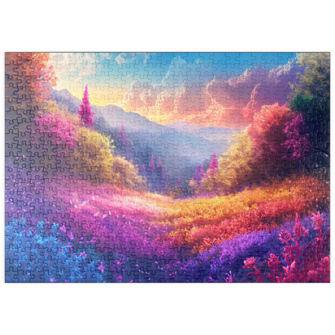 puzzleplate Vivid Rainbow Forest Valley 500 Puzzle