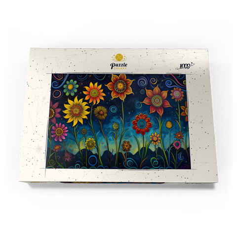 Whimsical Nighttime Flower Garden 1000 Puzzle Schachtel Ansicht3