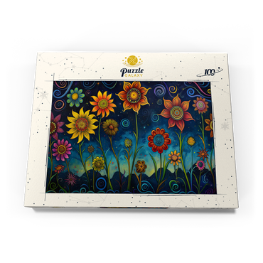 Whimsical Nighttime Flower Garden 100 Puzzle Schachtel Ansicht3