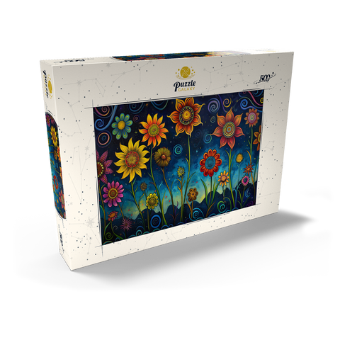 Whimsical Nighttime Flower Garden 500 Puzzle Schachtel Ansicht2