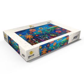 Darstellung des Puzzle Motivs Sternennacht Blumenwiese - Puzzleteile: 1000
