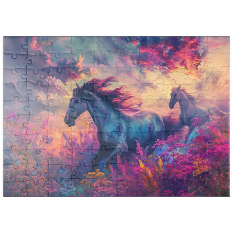 puzzleplate Majestic Horses in Vibrant Fantasy Landscape 100 Puzzle