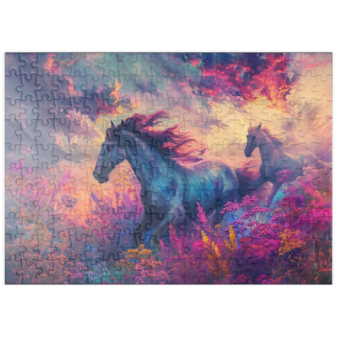 puzzleplate Majestic Horses in Vibrant Fantasy Landscape 200 Puzzle