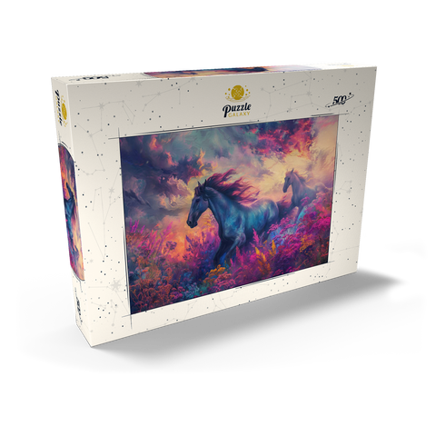 Majestic Horses in Vibrant Fantasy Landscape 500 Puzzle Schachtel Ansicht2