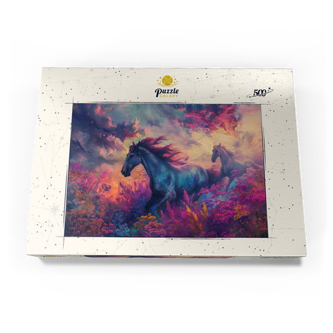 Majestic Horses in Vibrant Fantasy Landscape 500 Puzzle Schachtel Ansicht3