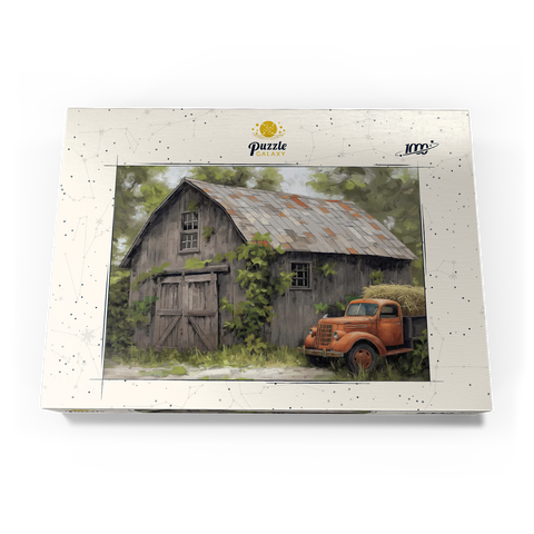 Rustic Barn and Vintage Hay Truck 1000 Puzzle Schachtel Ansicht3