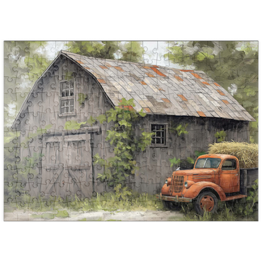 puzzleplate Rustic Barn and Vintage Hay Truck 200 Puzzle