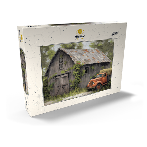Rustic Barn and Vintage Hay Truck 500 Puzzle Schachtel Ansicht2