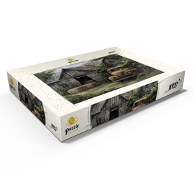 Alternative Darstellung des Puzzle-Motivs Verwitterte Scheune mit klassischem rostigem Lastwagen – Puzzleteile: 1000