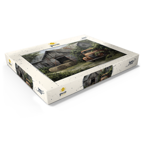 Alternative Darstellung des Puzzle-Motivs Verwitterte Scheune mit klassischem rostigem Lastwagen – Puzzleteile: 200