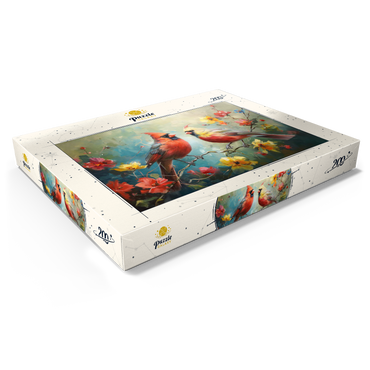 Northern Cardinals Among Spring Blossoms 200 Puzzle Schachtel Ansicht1
