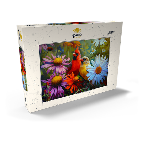 Northern Cardinal Pair Among Wildflowers 500 Puzzle Schachtel Ansicht2