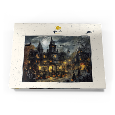 Darstellung des Puzzle Motivs Haunted Village Under Full Moon 1000 Puzzle Schachtel Ansicht3