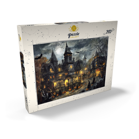 Darstellung des Puzzle Motivs Gespensterdorf bei Vollmond Haunted Village Under Full Moon 200 Puzzle Schachtel Ansicht2