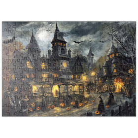 Darstellung des Puzzle Motivs Gespensterdorf bei Vollmond - Puzzleteile: 200
